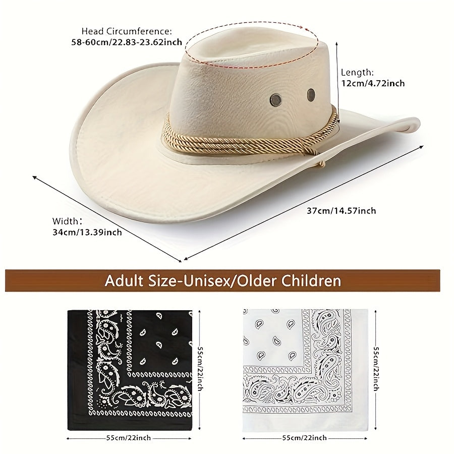 Party Packs, 12pcs Cowboy Hats And Bandanas