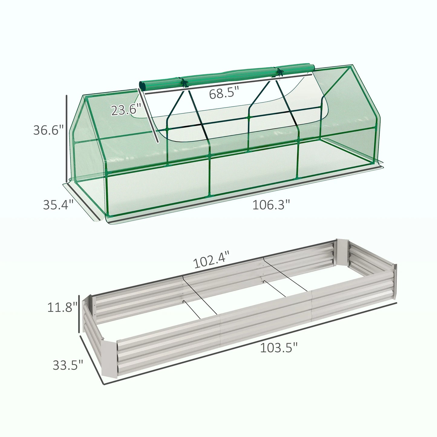 Galvanized Raised Garden Bed with Cover