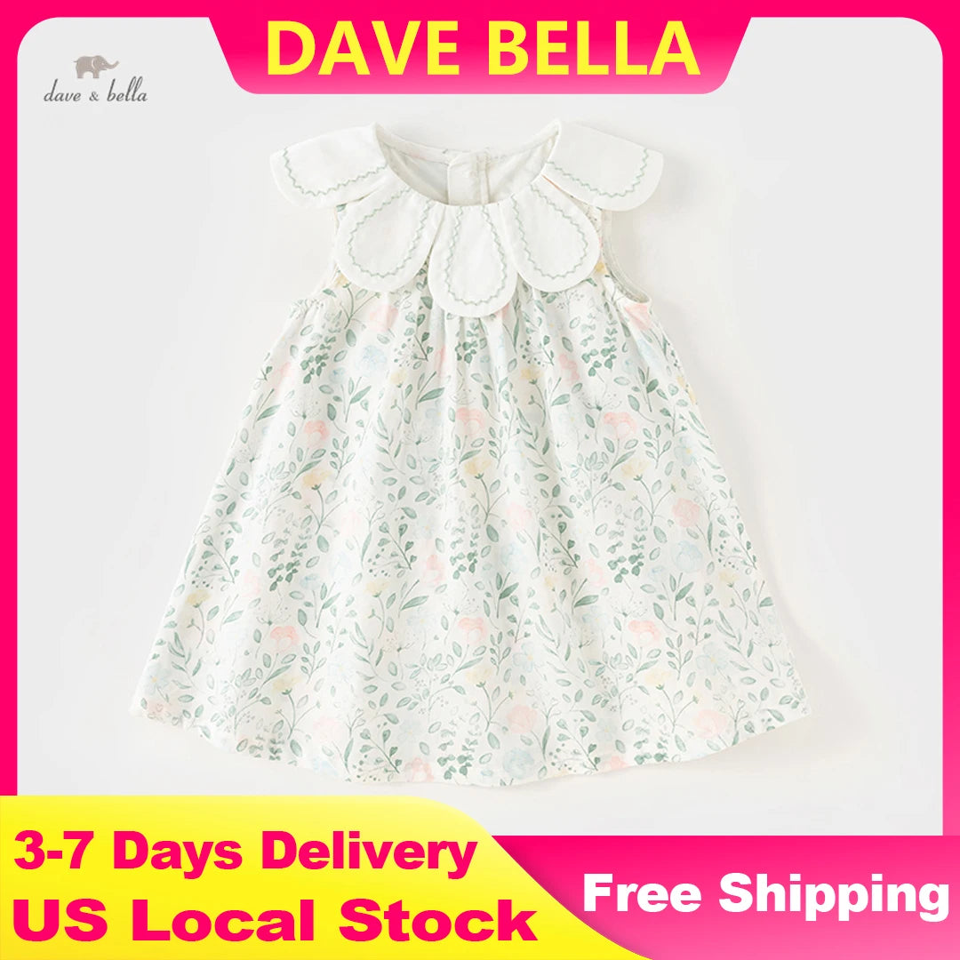 Dave Bella Flower Party Dress for Girls Sweet Sleeveless