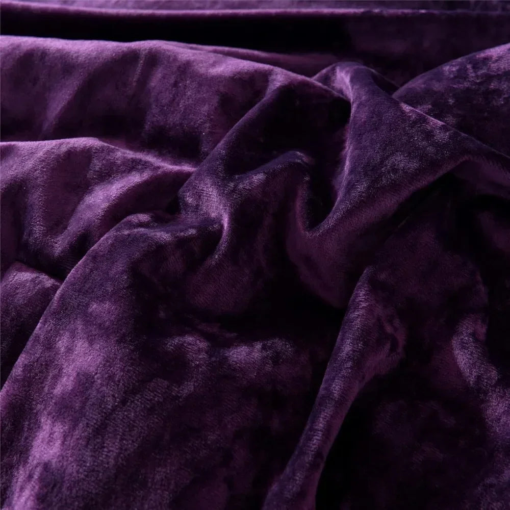 Duvet cover, Distressed Velvet Face and Brushed Solid Microfiber