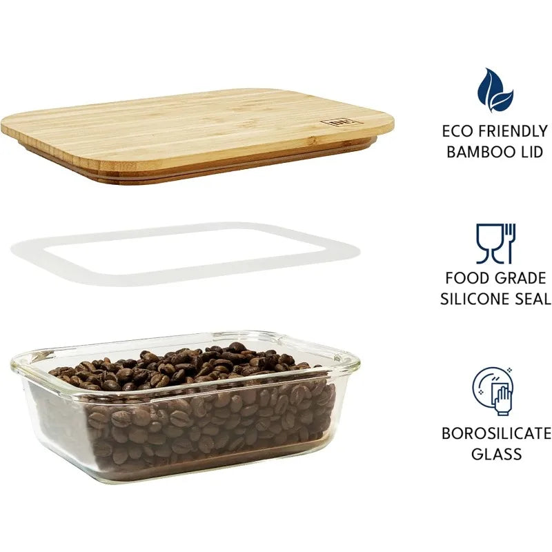 Glass Food Storage Containers with Bamboo Lids