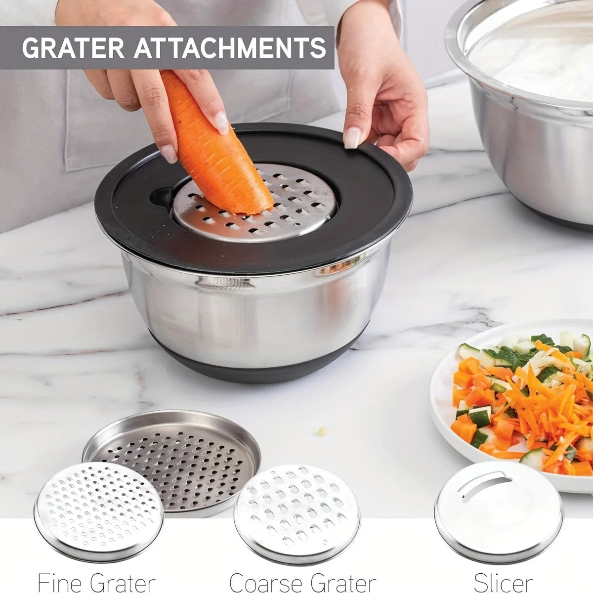 Mixing Bowls with Airtight Lids Stainless Steel