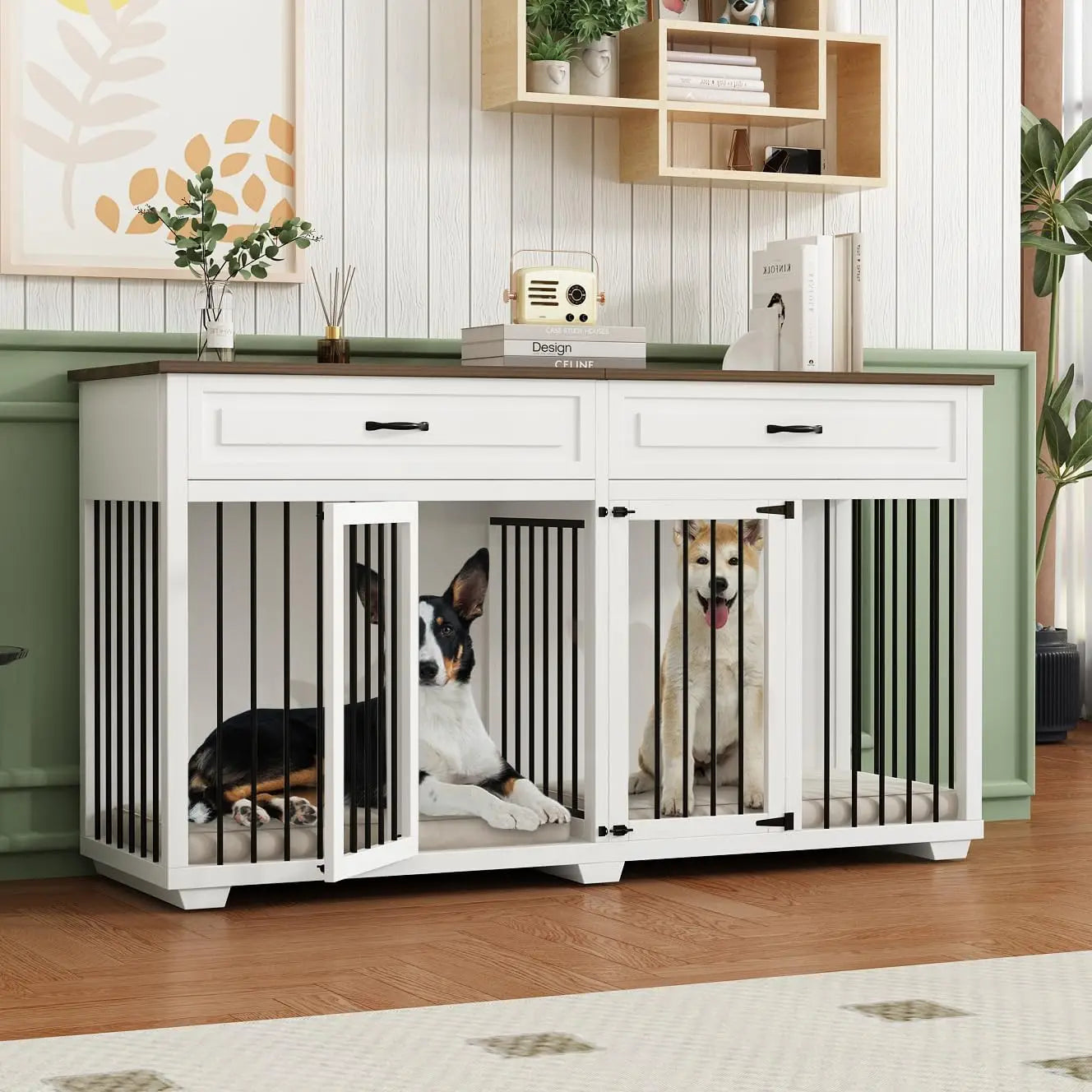 Large Dog Crate Furniture 72 Inch Wooden