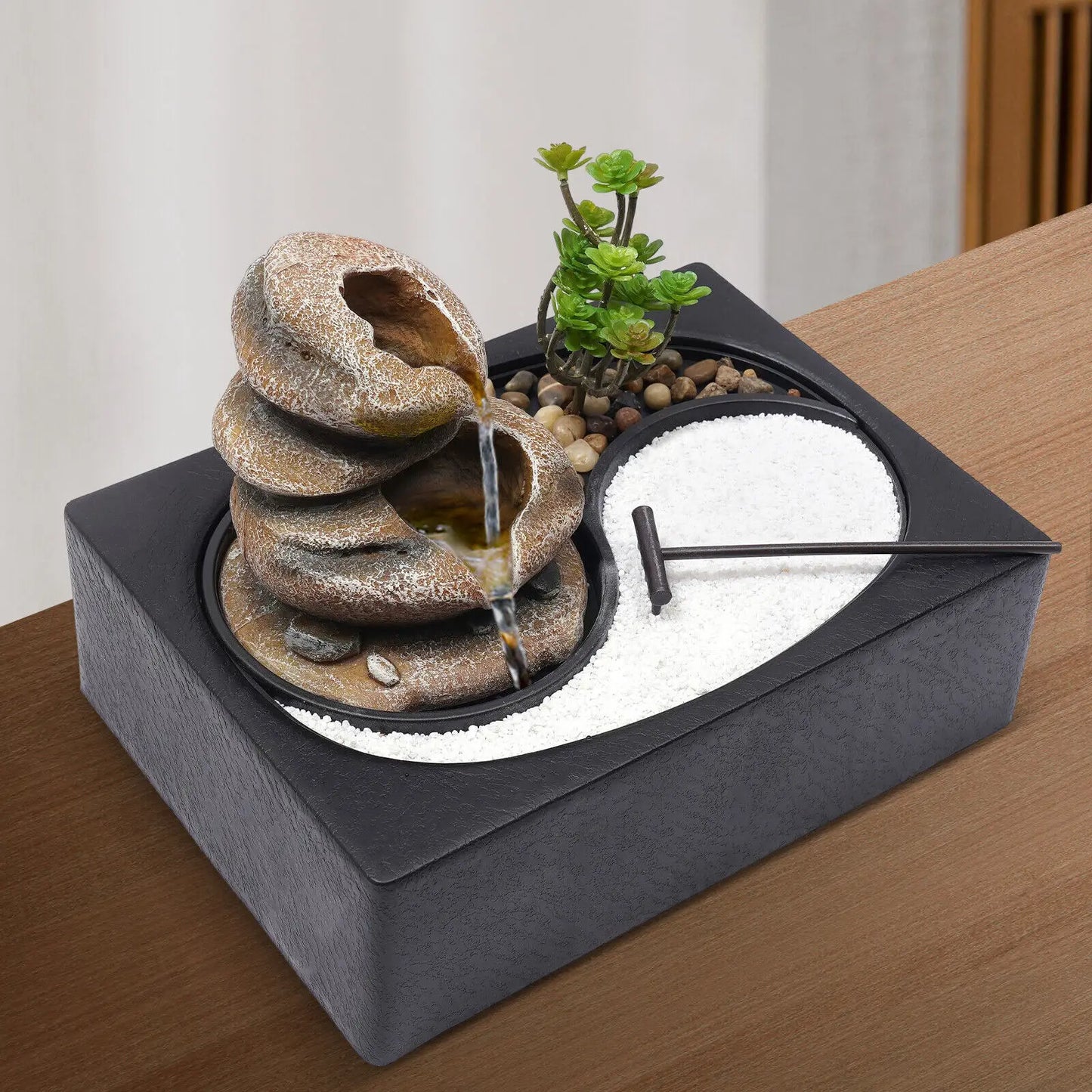 Rockery Fountain Waterfall Feng Shui Desktop Water Sound Indoor Desk Mini Decor