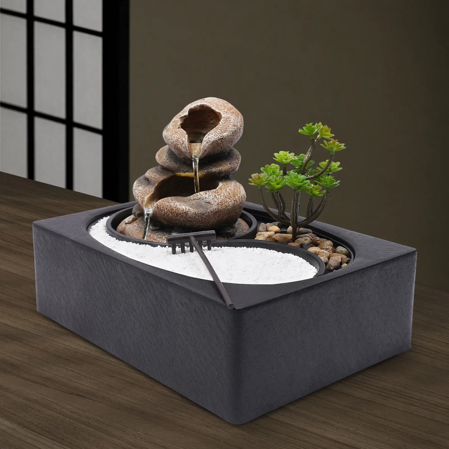 Rockery Fountain Waterfall Feng Shui Desktop Water Sound Indoor Desk Mini Decor