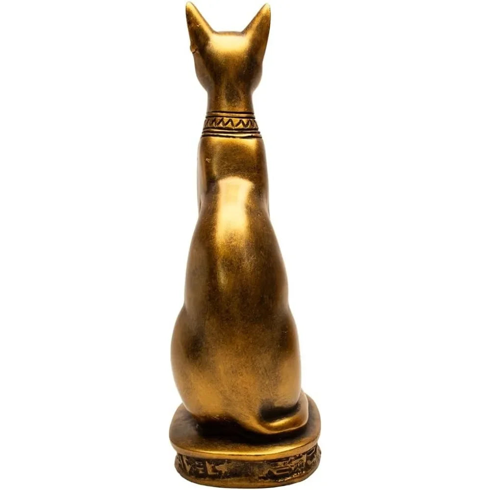 Cat Goddess Statue - Bronze - 8" Tall - Made in Egypt Decoration Home Decorations Sculptures & Figurines Decor Ornaments Crafts