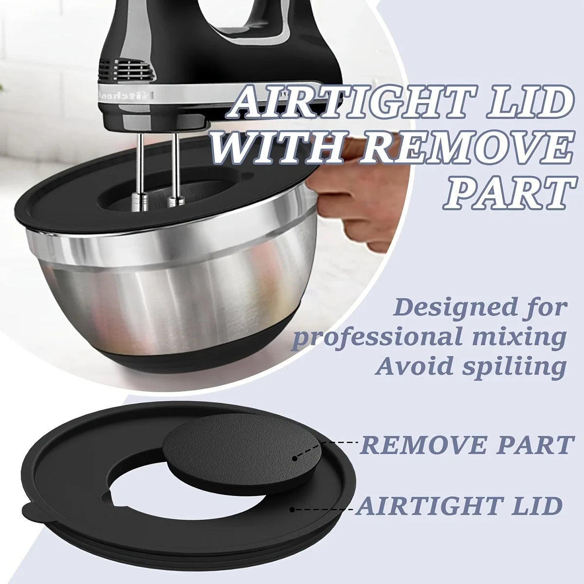 Mixing Bowls with Airtight Lids Stainless Steel