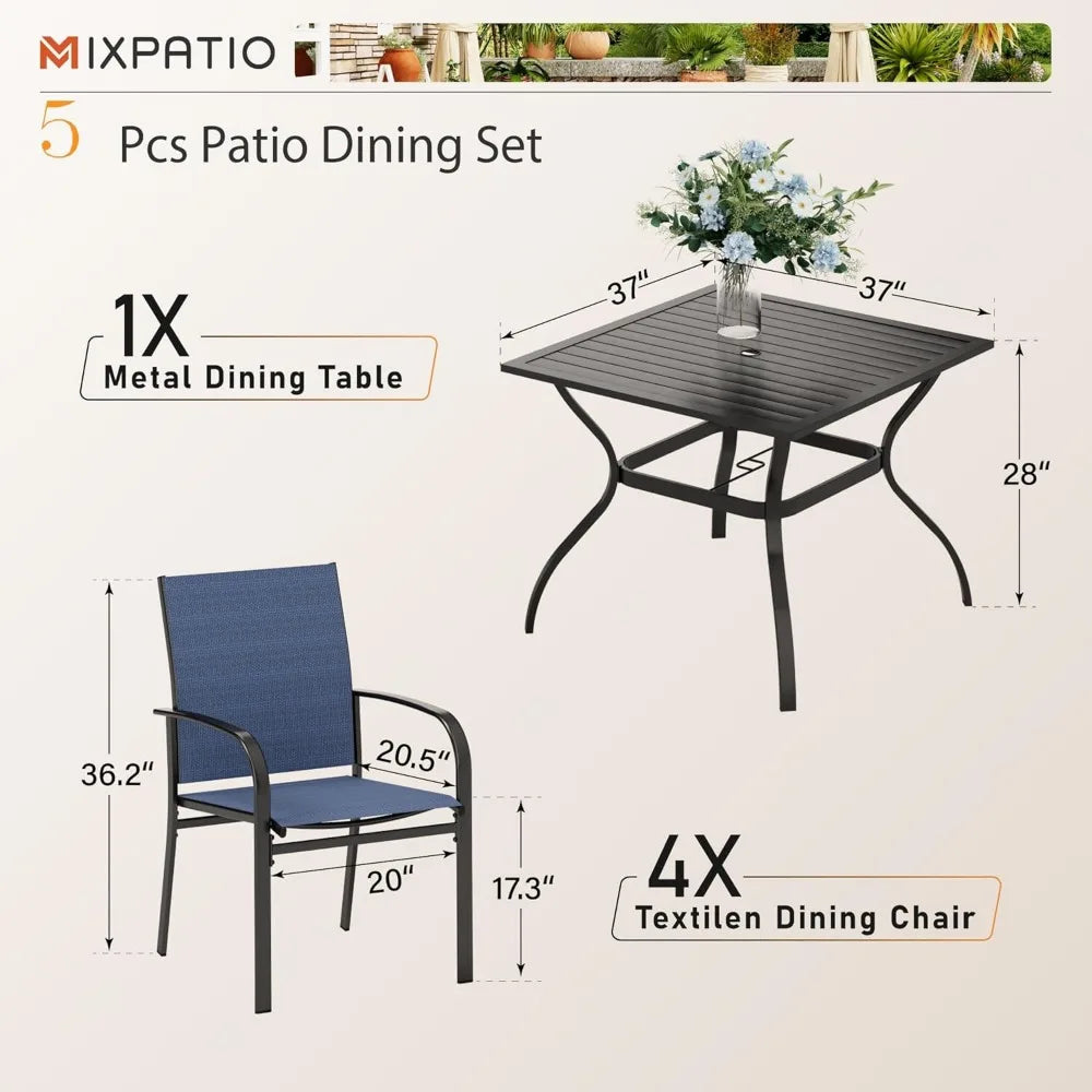 Patio Table and Chairs Set for4,Outdoor Dining Set