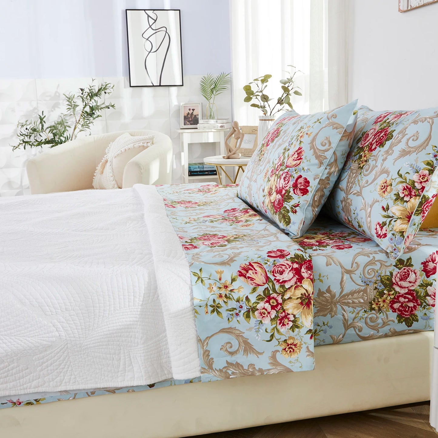 100% Cotton Fitted Sheet Set