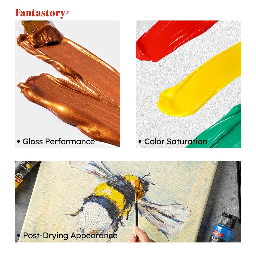 Fantastory 28 Classic Colors Acrylic Paint Set
