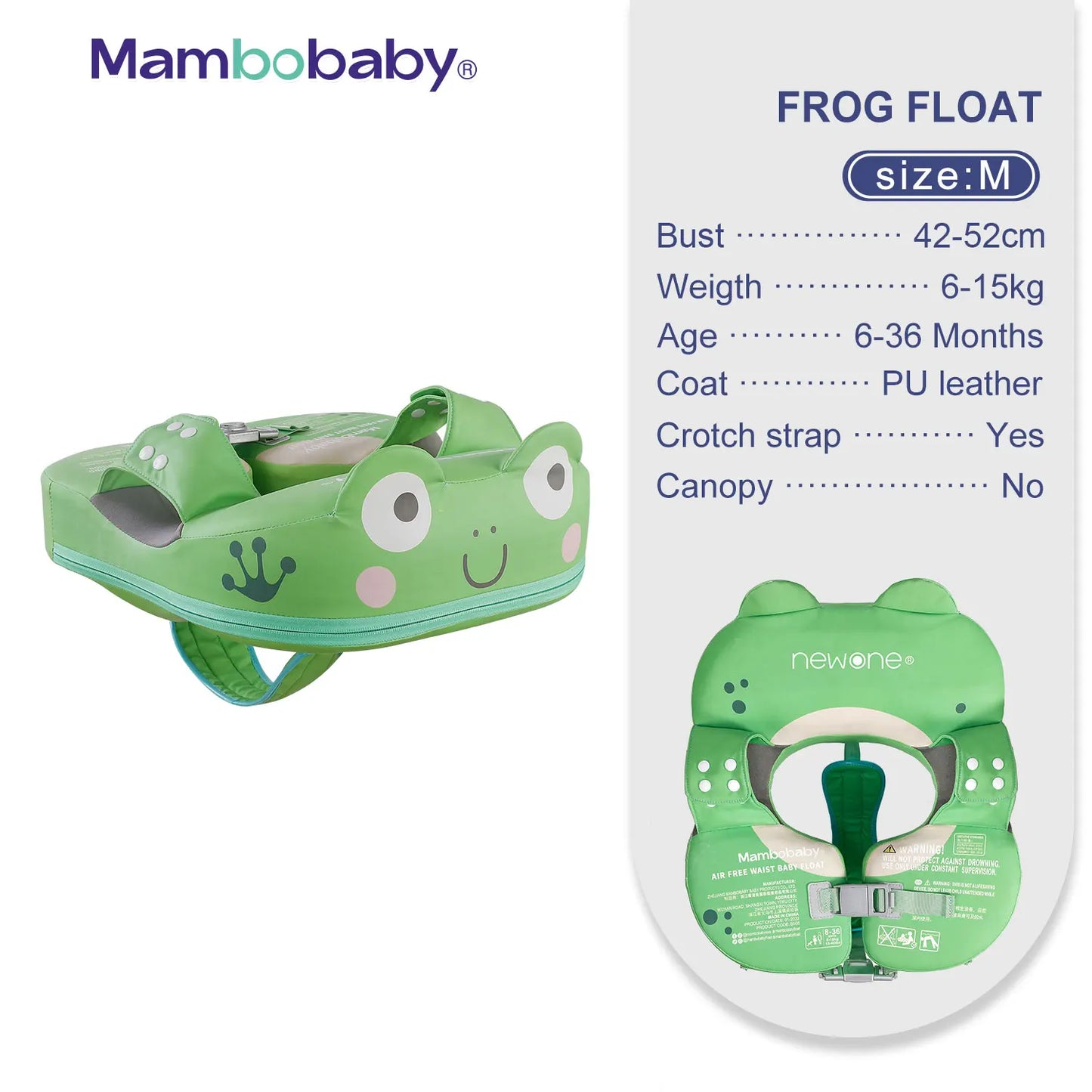 Baby Float With Crotch Strap & Inflation-free Solid Core
