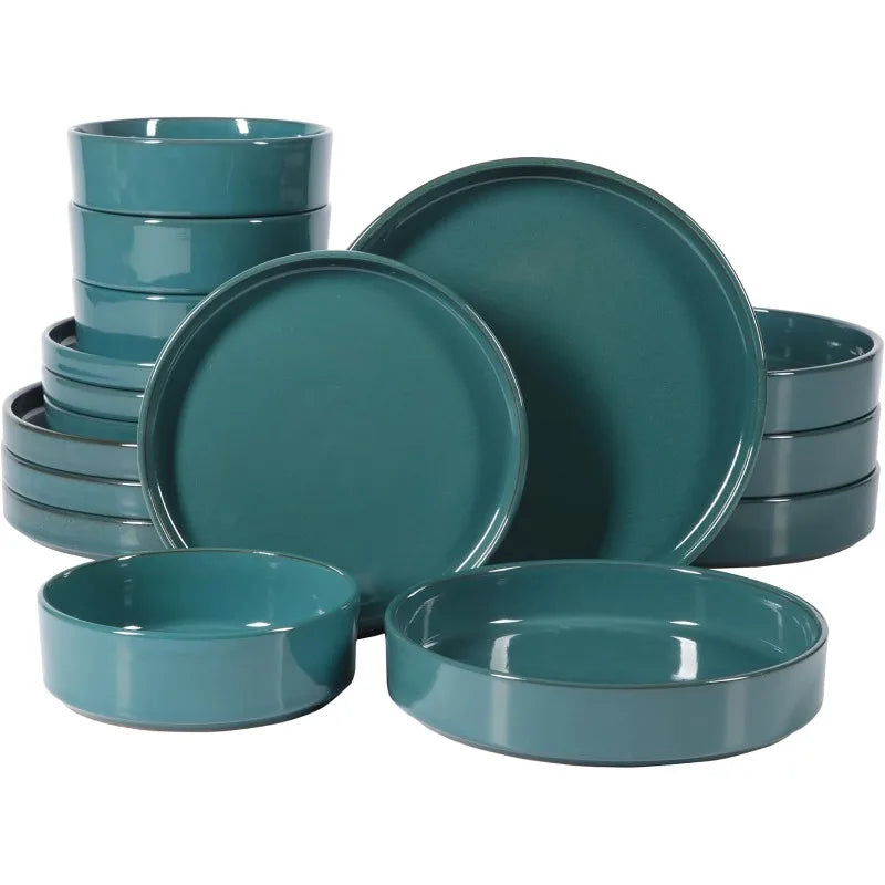 Santorini Mist Double Bowl Terracotta Reactive Glaze Dinnerware