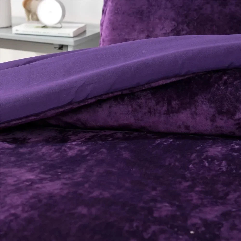 Duvet cover, Distressed Velvet Face and Brushed Solid Microfiber