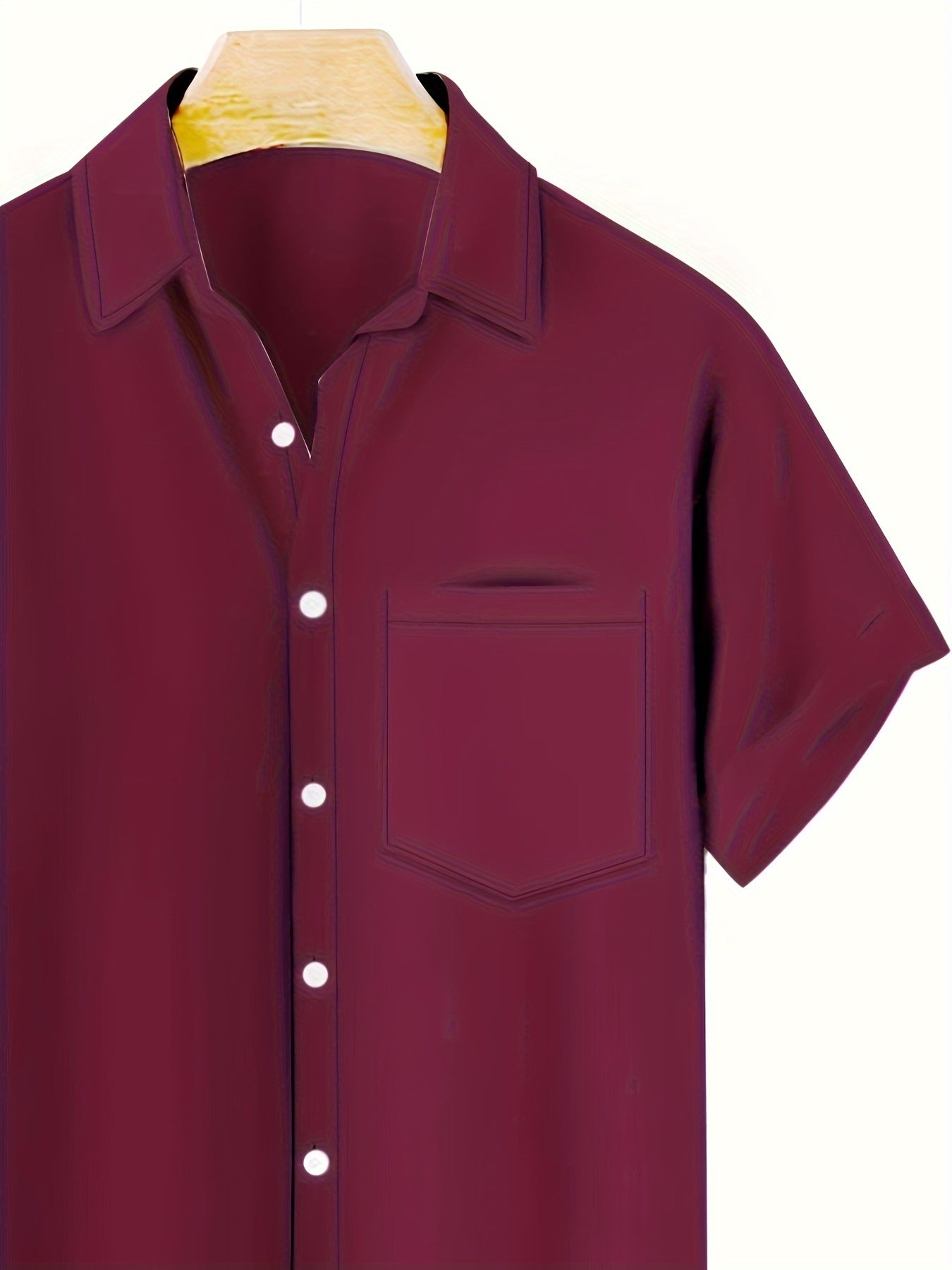 Men's Plus Size Elegant V-Neck Short Sleeve Shirt