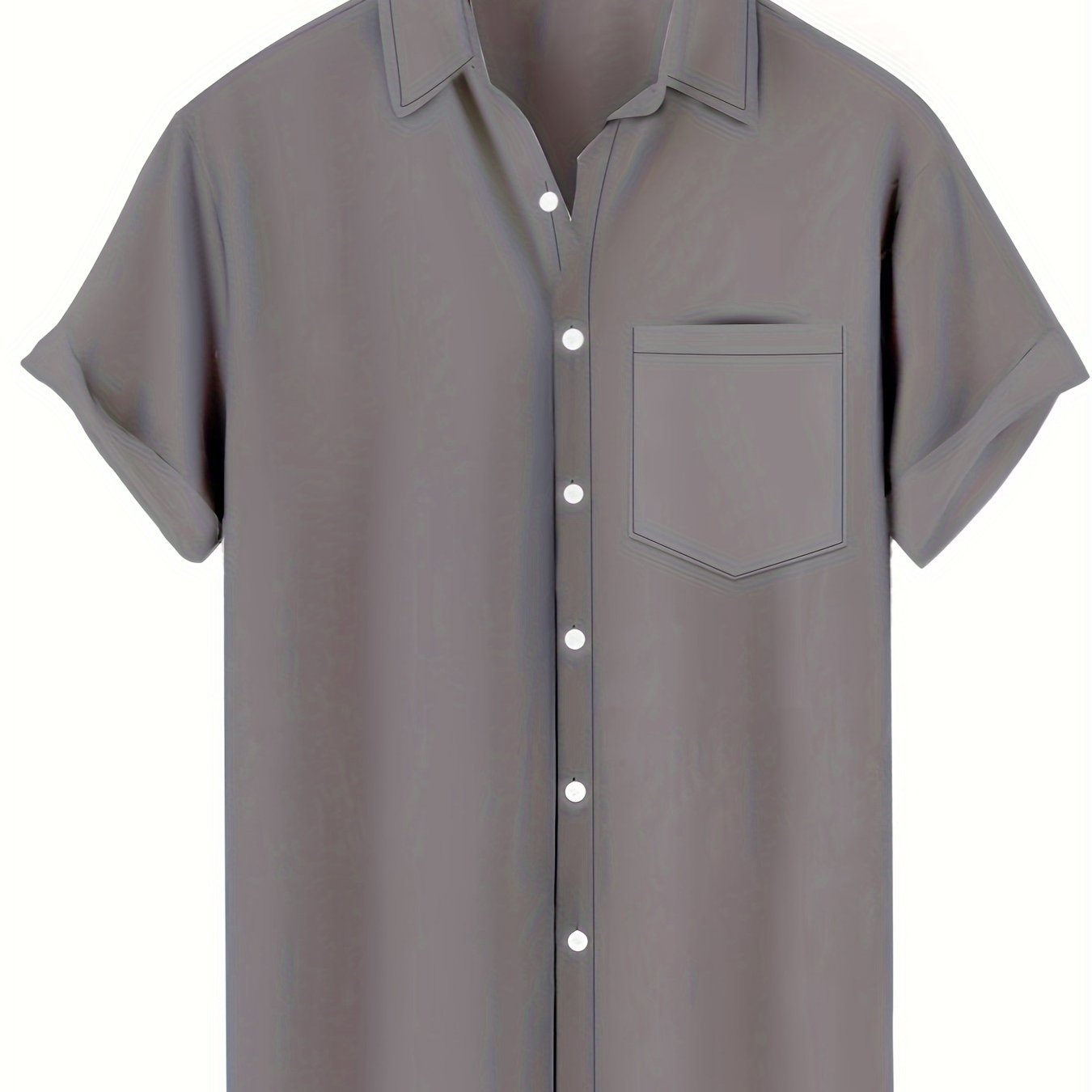 Men's Plus Size Elegant V-Neck Short Sleeve Shirt
