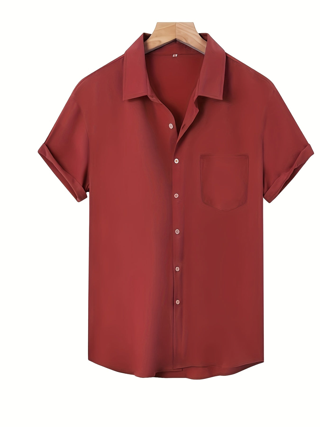 Men's Plus Size Elegant V-Neck Short Sleeve Shirt