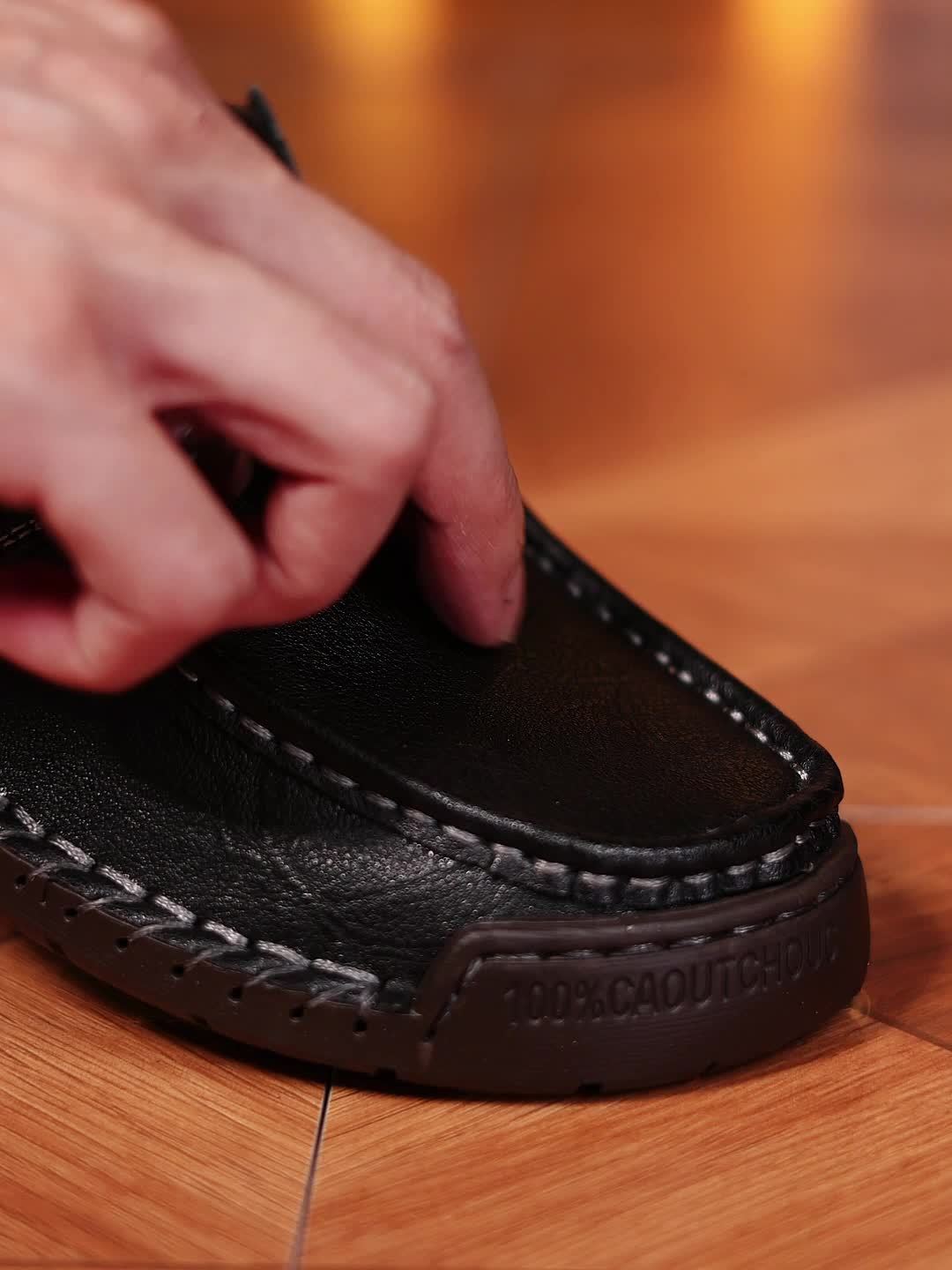 Men's Split Cow Faux Leather Upper Loafer Shoes Slip On