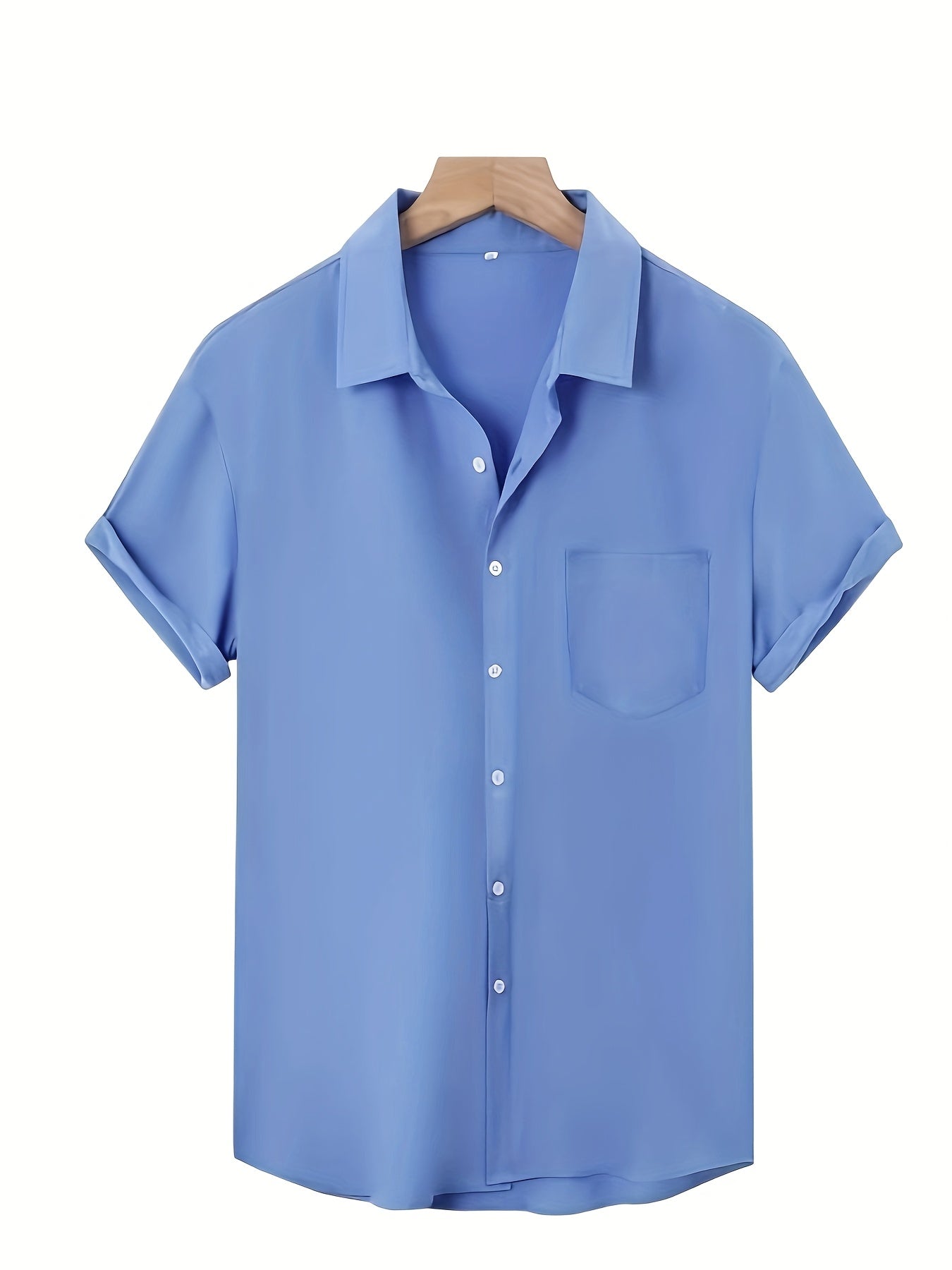 Men's Plus Size Elegant V-Neck Short Sleeve Shirt