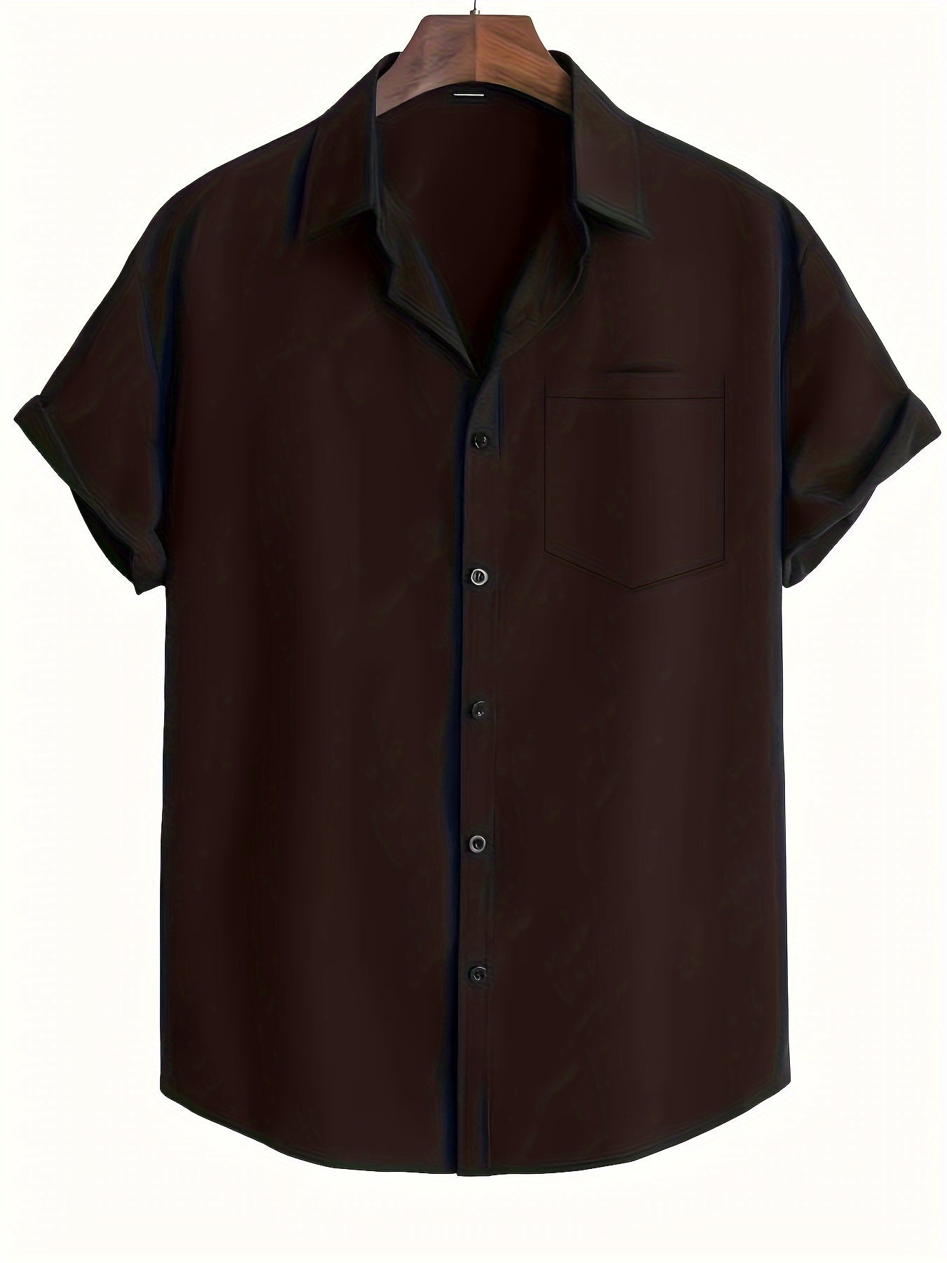 Men's Plus Size Elegant V-Neck Short Sleeve Shirt