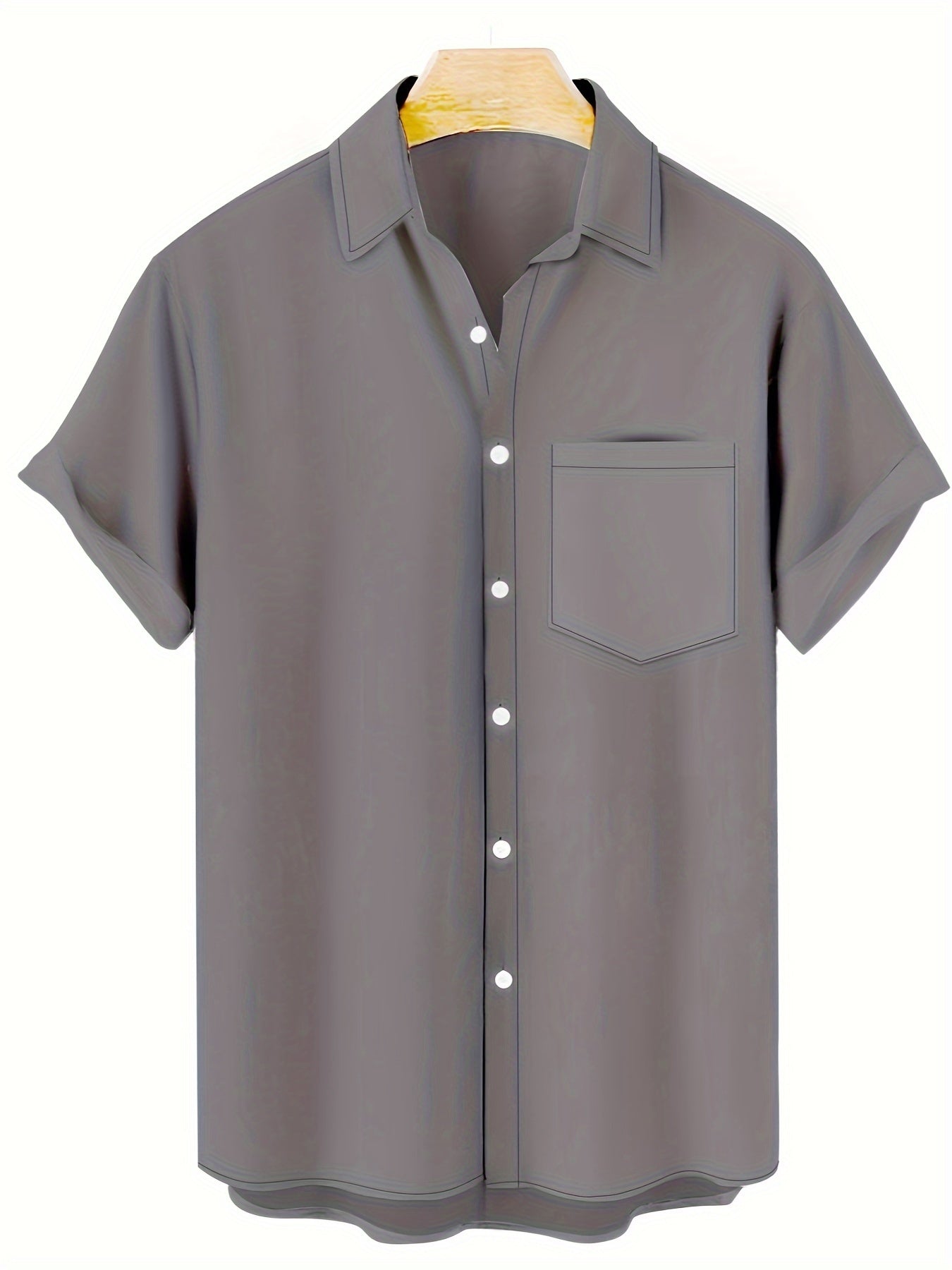 Men's Plus Size Elegant V-Neck Short Sleeve Shirt