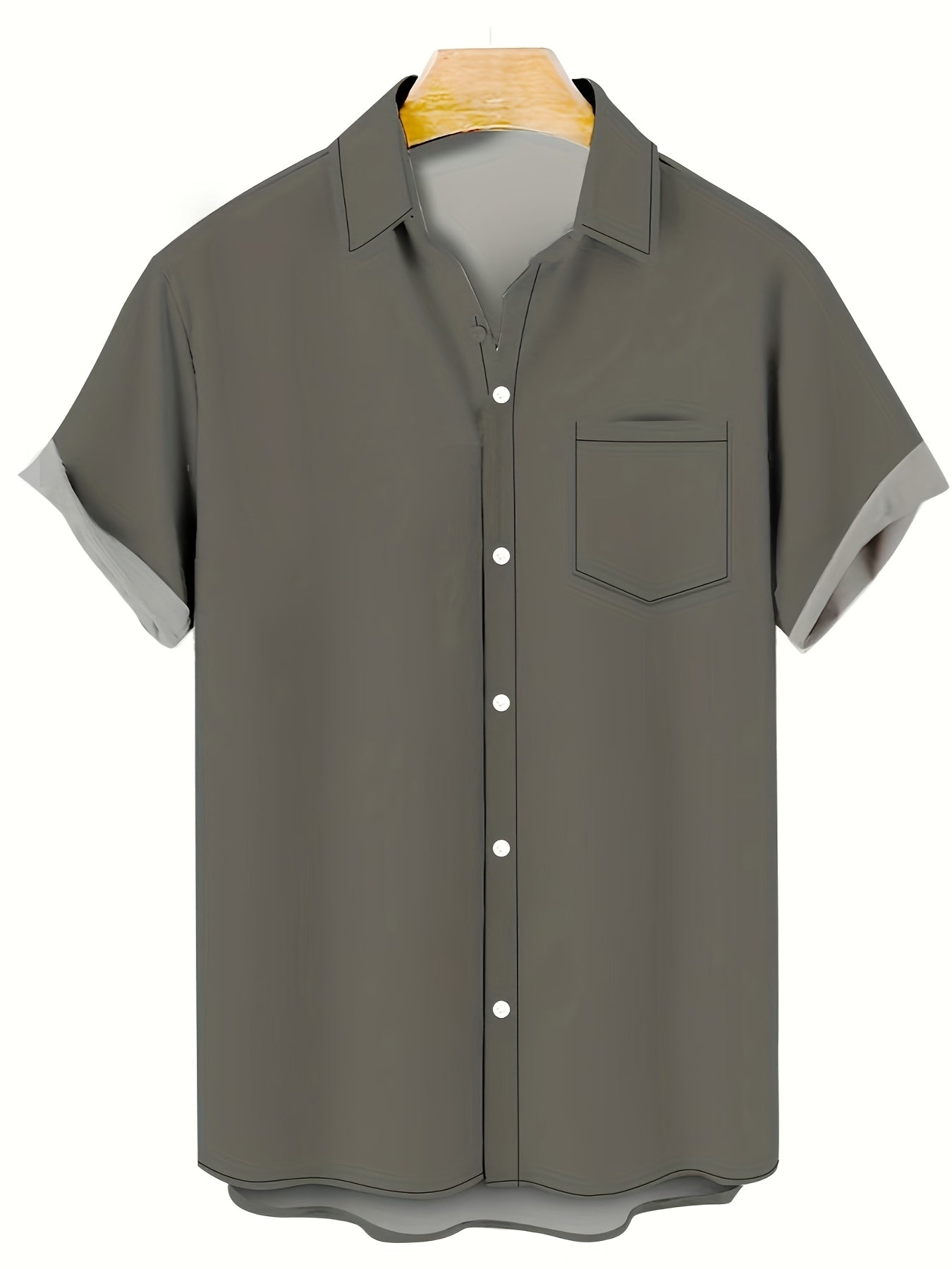 Men's Plus Size Elegant V-Neck Short Sleeve Shirt
