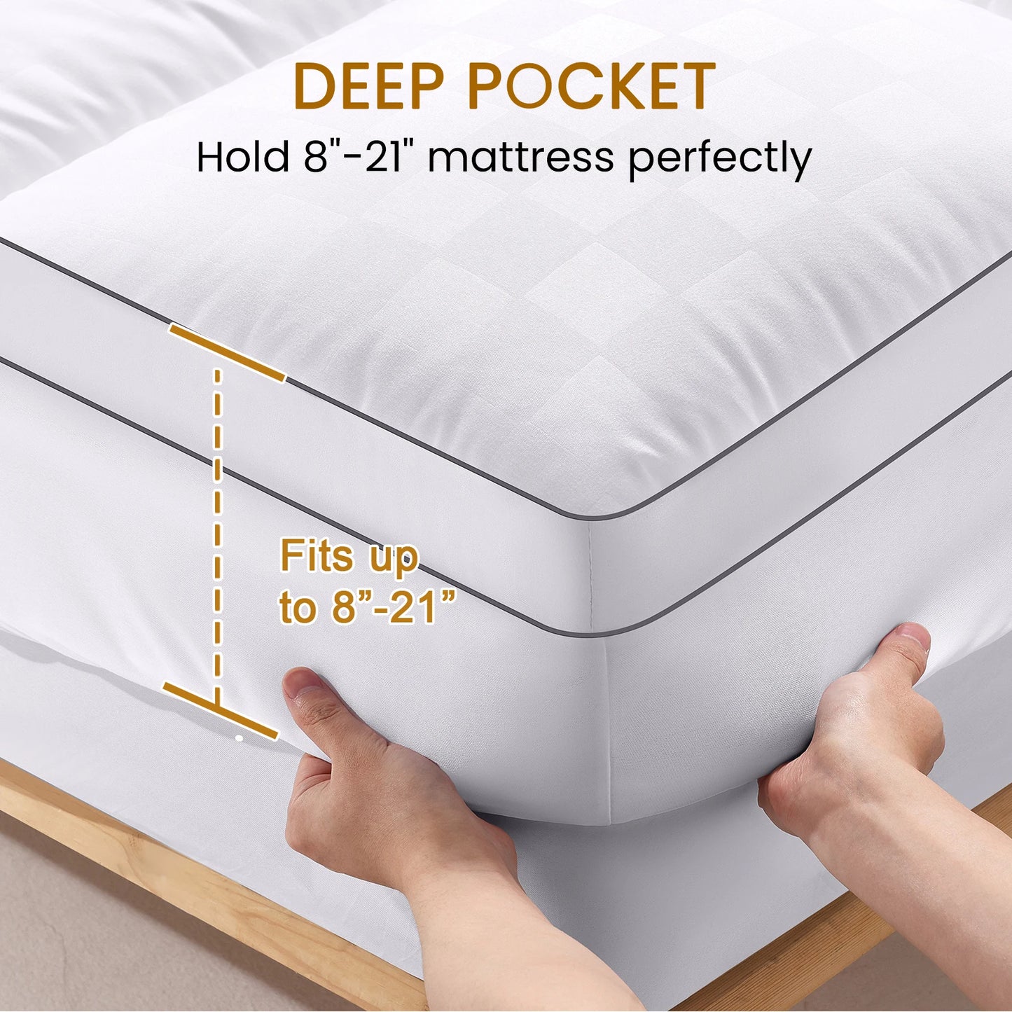 Extra Thick Mattress Cover, Multi-Fill Bedding Quilted Fitted Mattress Pad