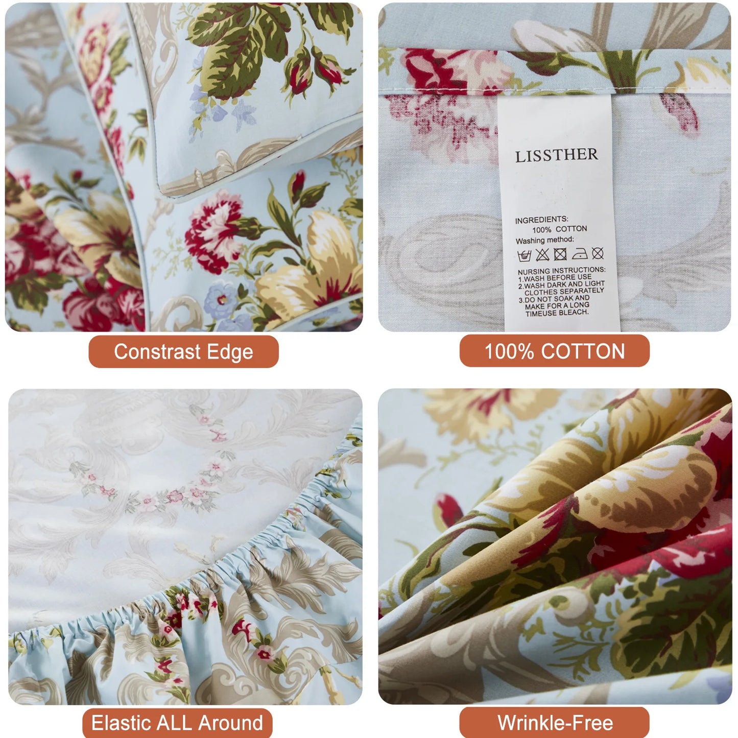100% Cotton Fitted Sheet Set