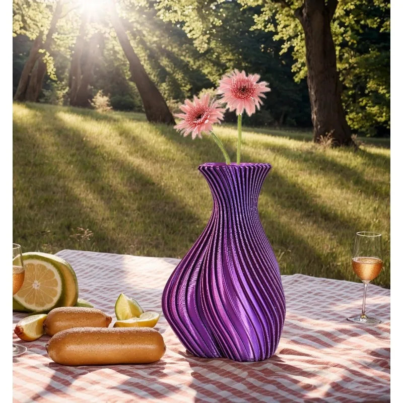 3D Printed Twisted Striped Love-Shaped Vase Unique Gift