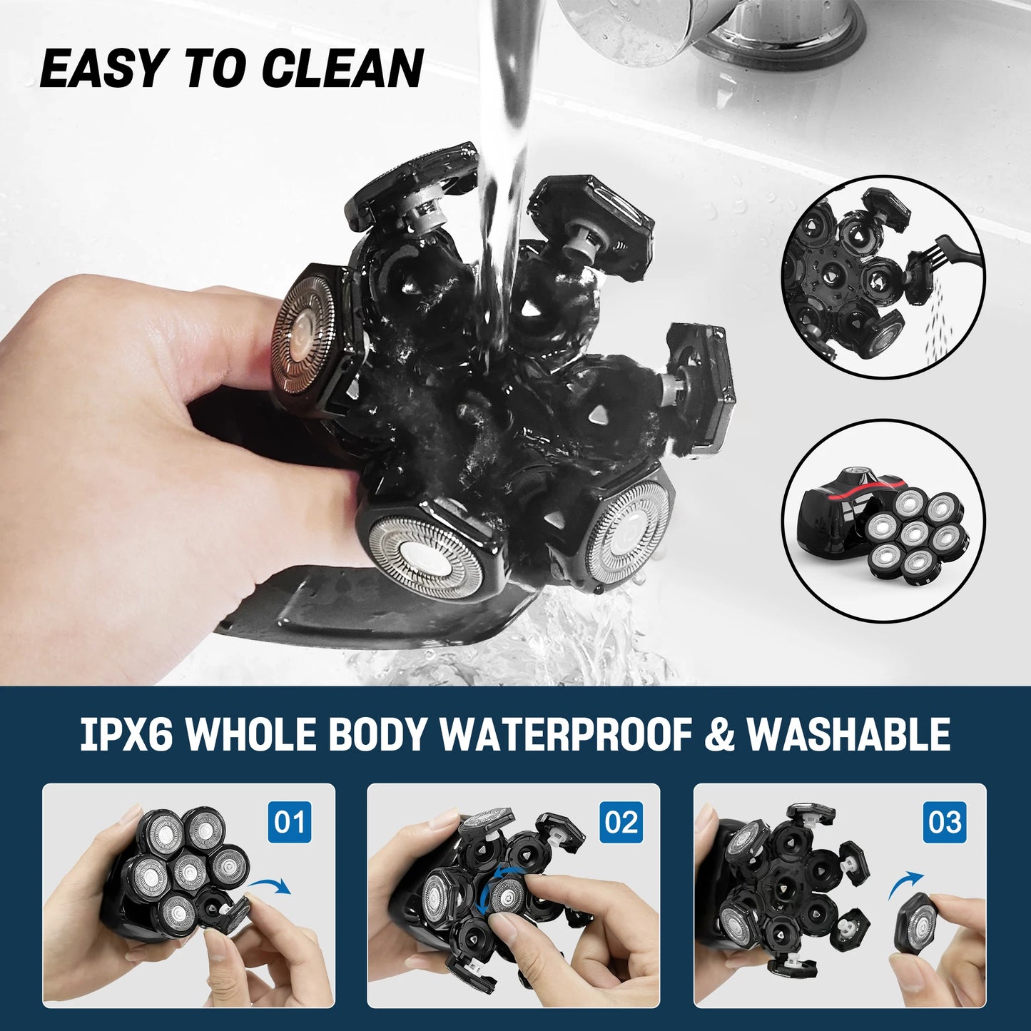 SEJOY Multifunctional  Electric Shavers Kits for Bald Head Shaver Beard Shaving Machine for Men Grooming Kit Husband Gift