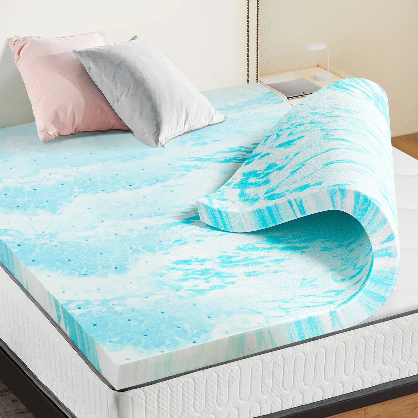 2-3 Inch Gel Memory Foam Mattress Topper Full Size Cooling Mattress