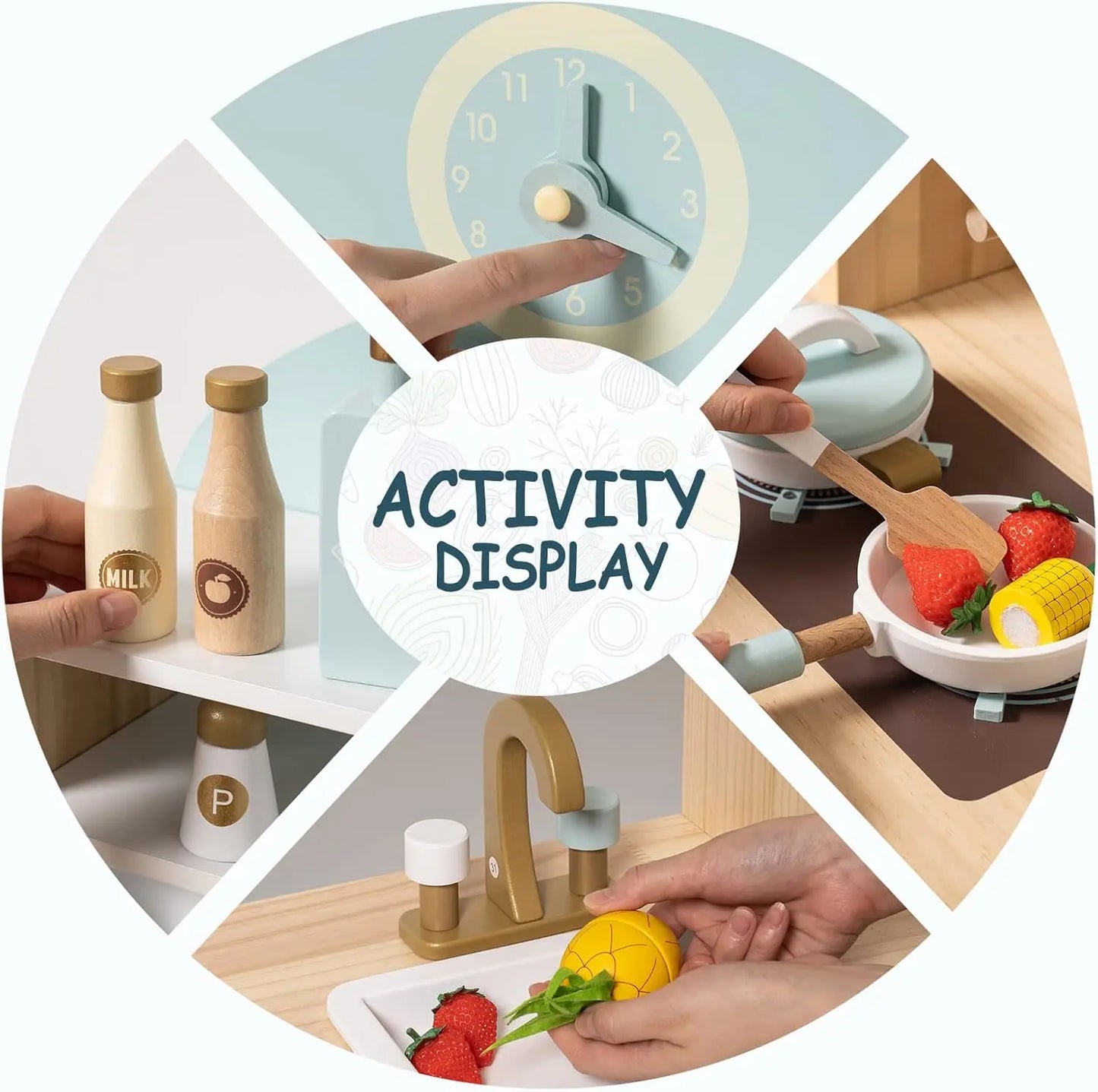 Robotime Robud Wooden Kitchen for Kids Play Kitchen