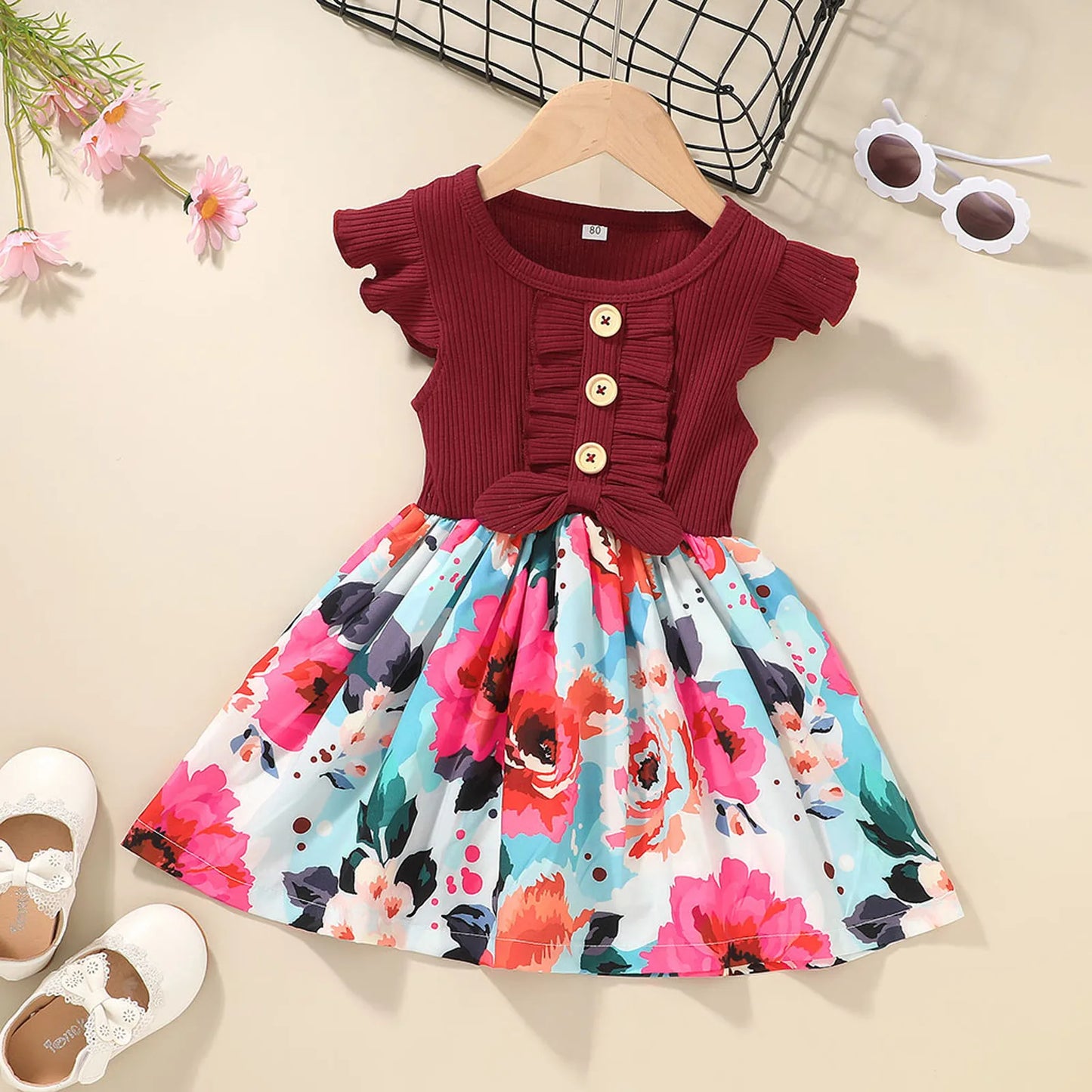 Baby Princess Party Dresses for Girls Elegant Ruffle Sleeve
