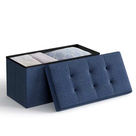 30 Inches Folding Storage Ottoman Bench