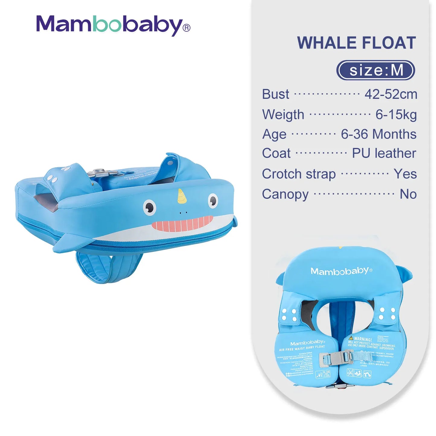 Baby Float With Crotch Strap & Inflation-free Solid Core