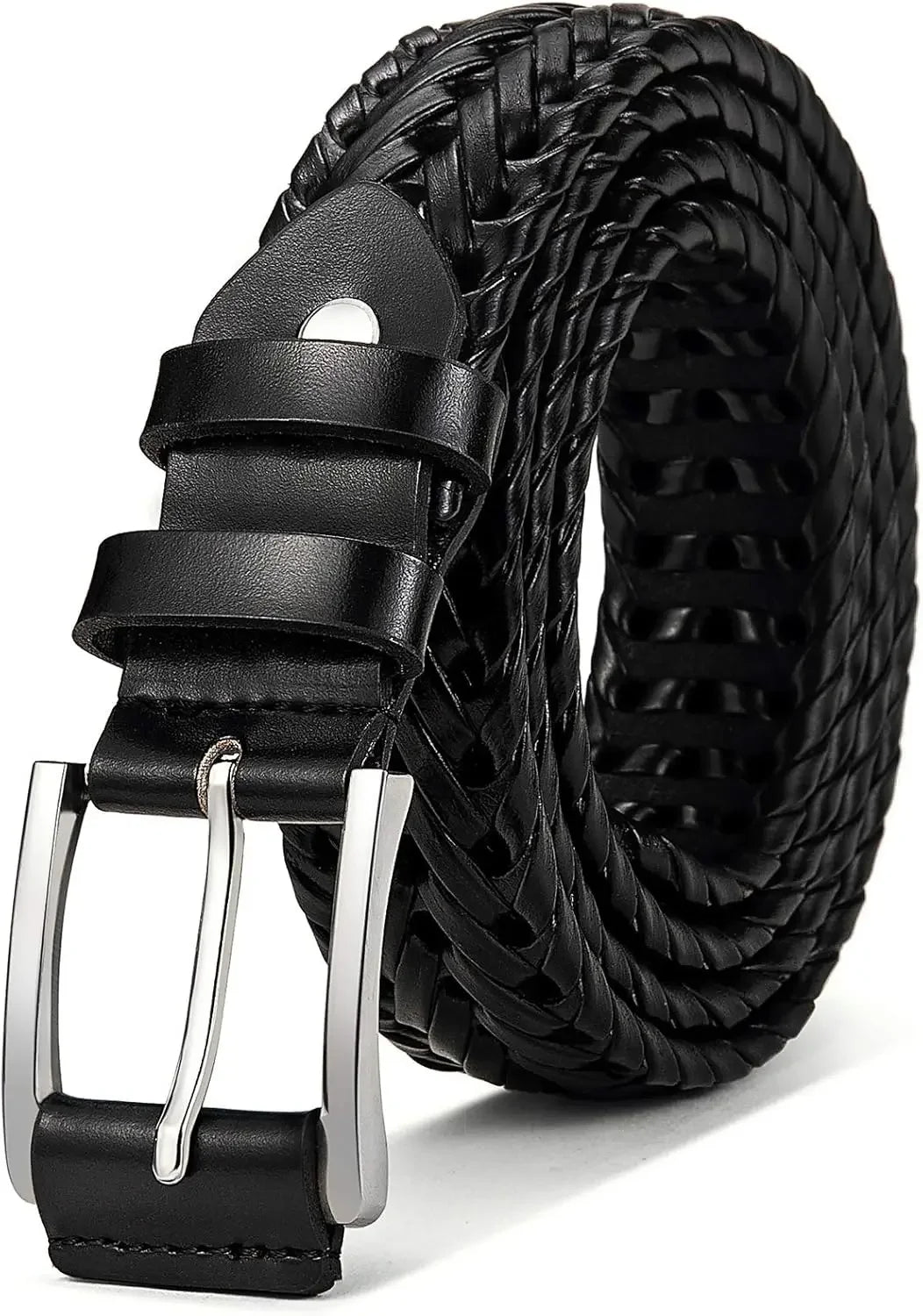Leather Woven Braided Belts for Men
