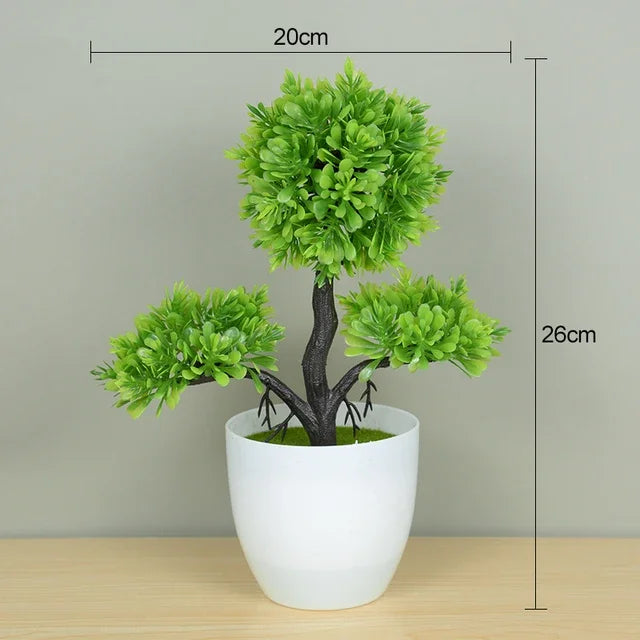 Artificial Bonsai Small Tree Pot Fake Plant Flowers