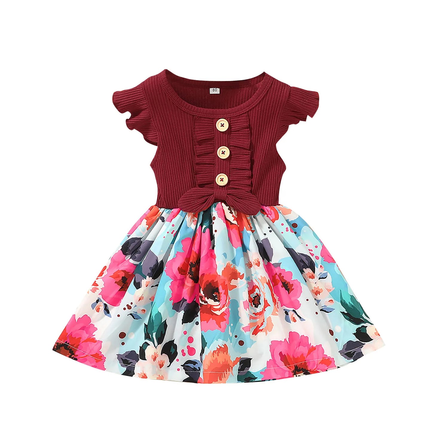 Baby Princess Party Dresses for Girls Elegant Ruffle Sleeve