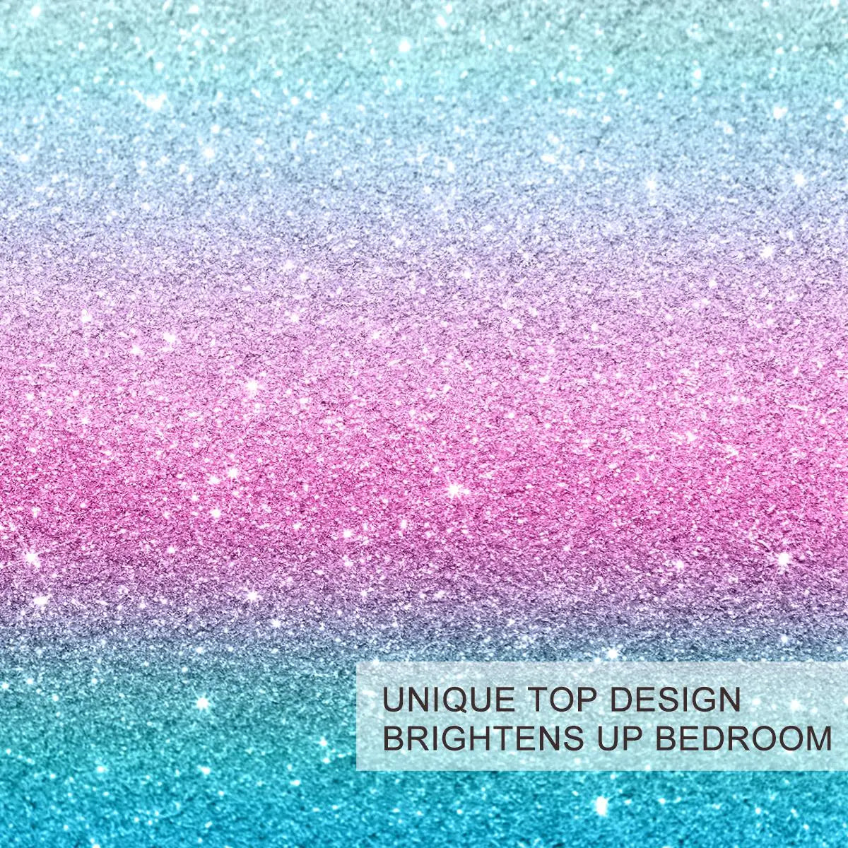 Colorful Glitter Bedding Girly Turquoise Blue and Pastel Colors Duvet Cover