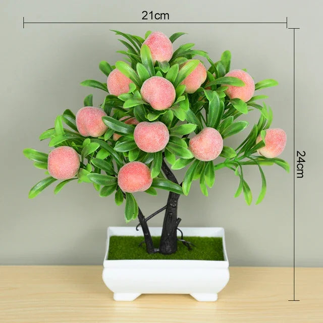 Artificial Bonsai Small Tree Pot Fake Plant Flowers