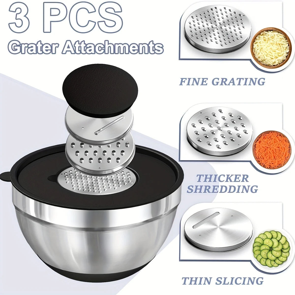 Mixing Bowls with Airtight Lids Stainless Steel