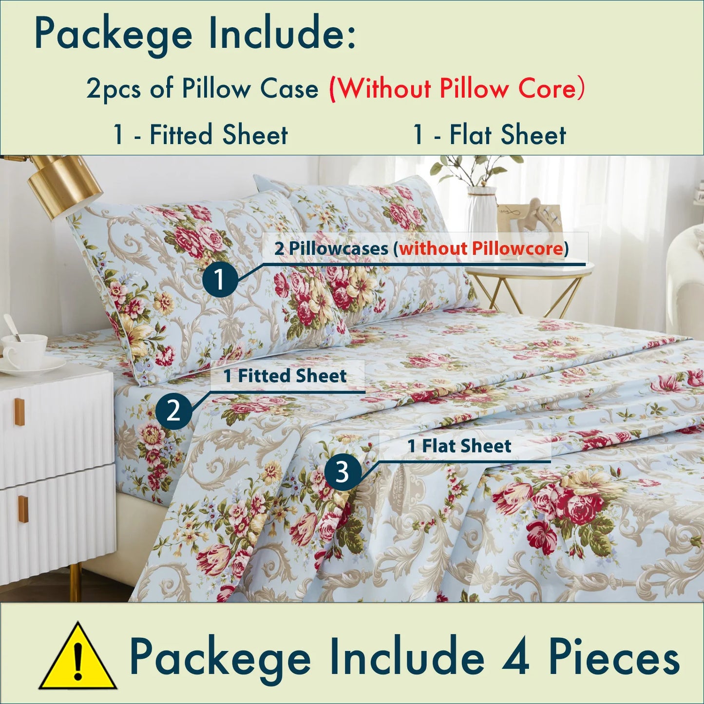 100% Cotton Fitted Sheet Set