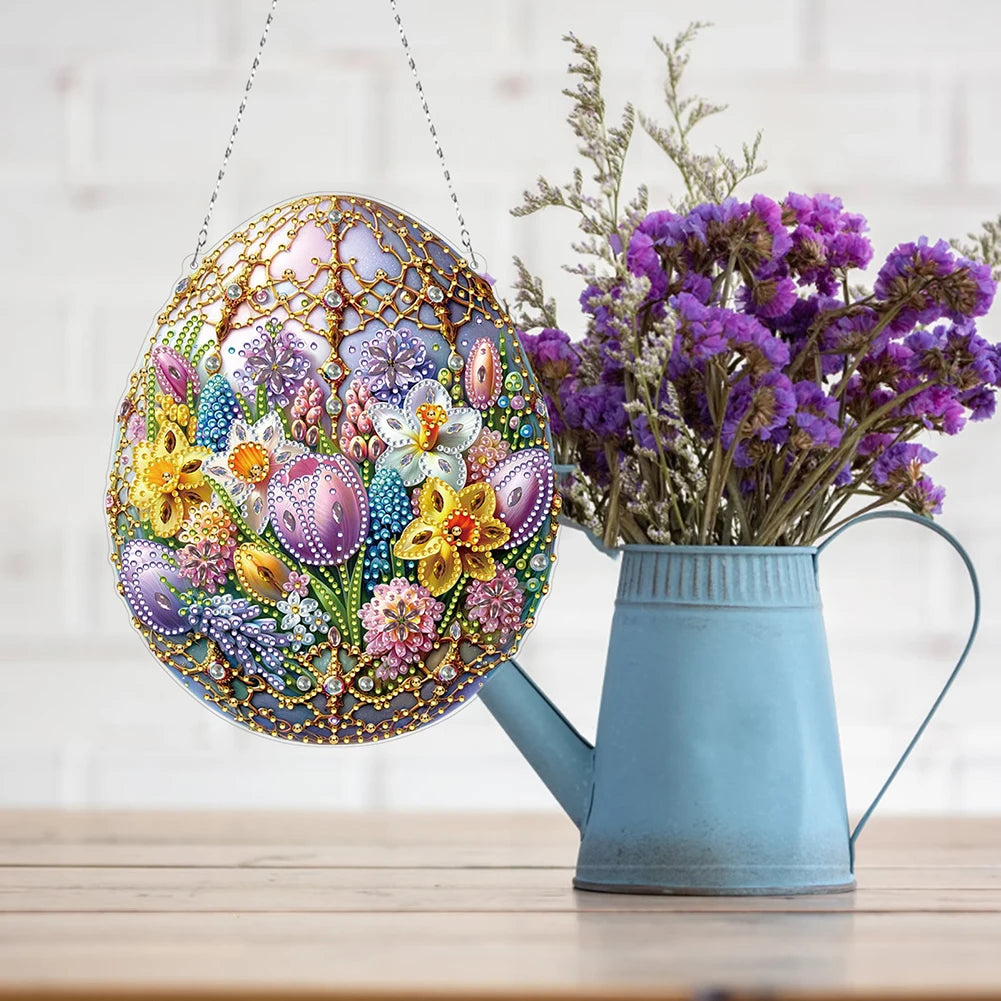 Easter Egg Basket Rhinestone Diamond Art Pendants DIY