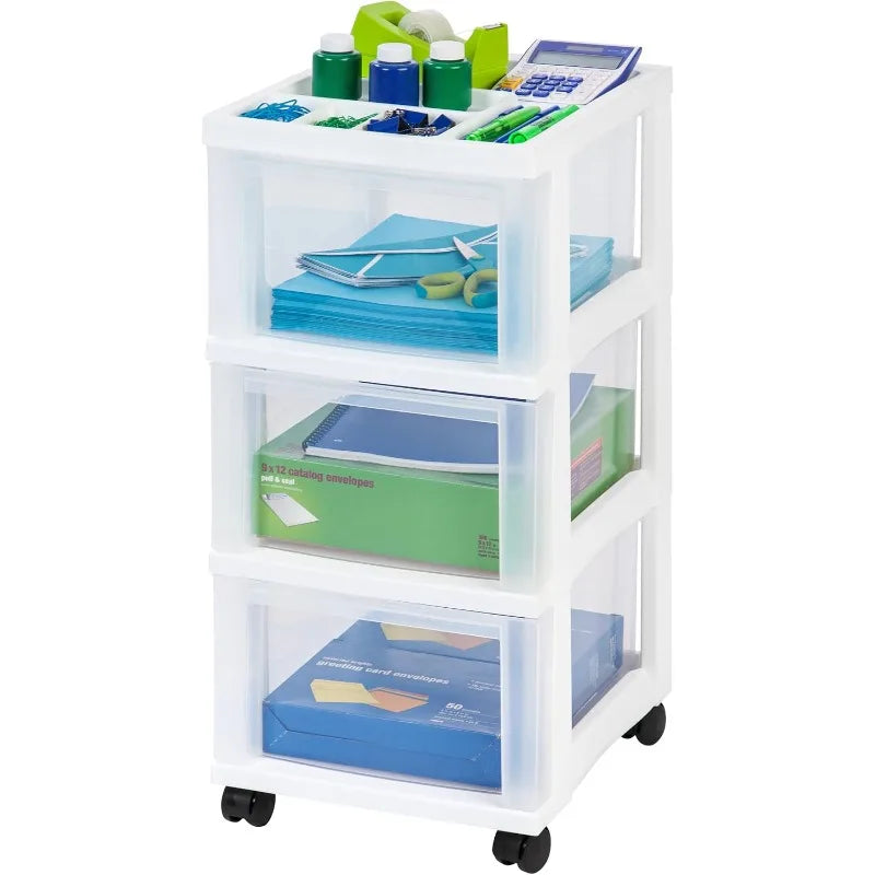 USA Plastic Drawer Storage Organizer Rolling Cart with 6 Drawers