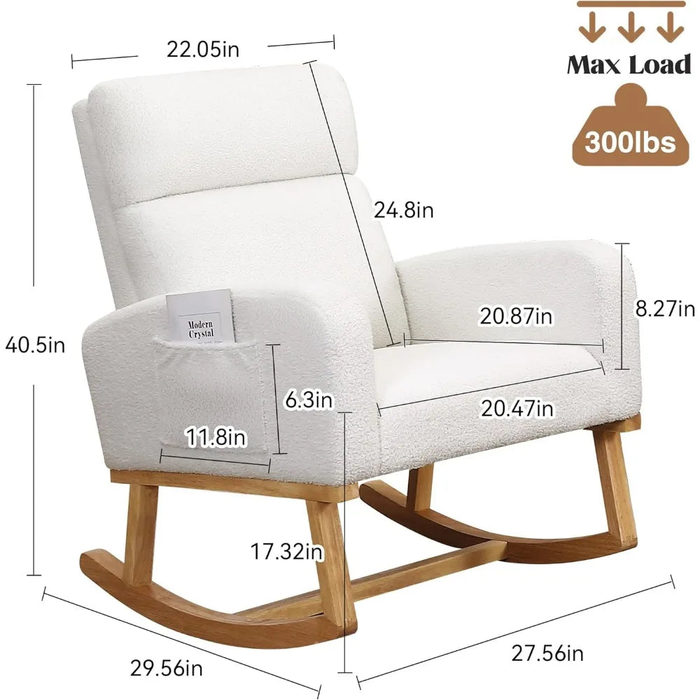 Rocking Chair Nursery, Sherpa Nursing Rocking Armchair