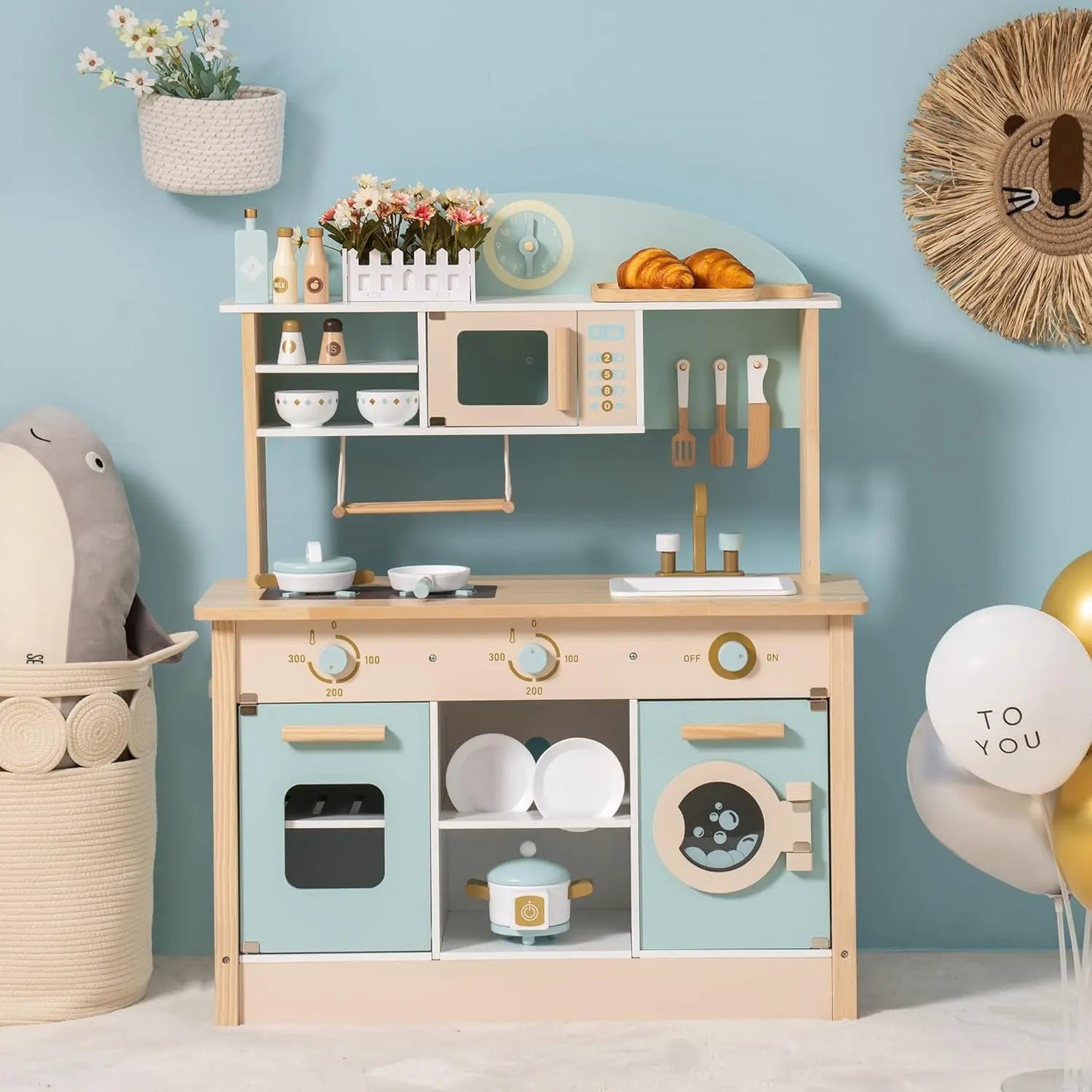 Robotime Robud Wooden Kitchen for Kids Play Kitchen