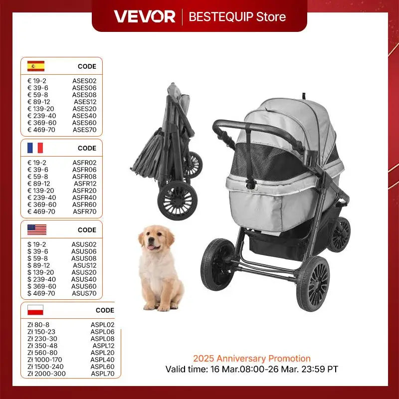 Pet Stroller Carrier Dog Cat Strollers Lightweight