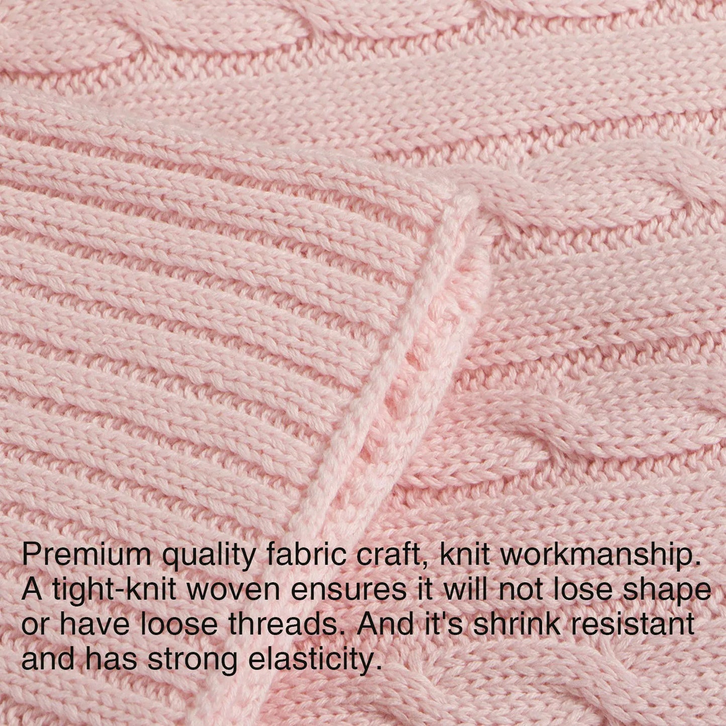 Ntbay 100% Cotton Cable Knit Toddler Blanket, Soft Warm