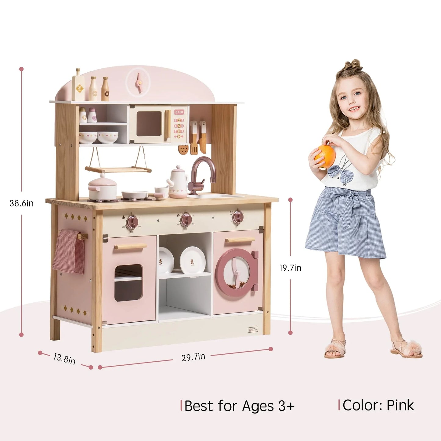 Robotime Robud Wooden Kitchen for Kids Play Kitchen