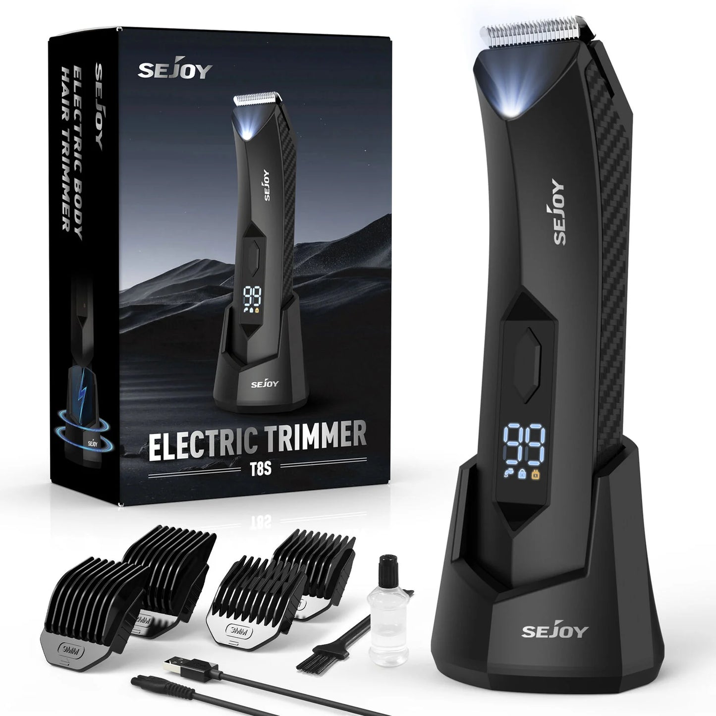 SEJOY Electric Hair Clipper Hair Trimmer For Men Facial Beard Body Grooming Kits  Rechargeable