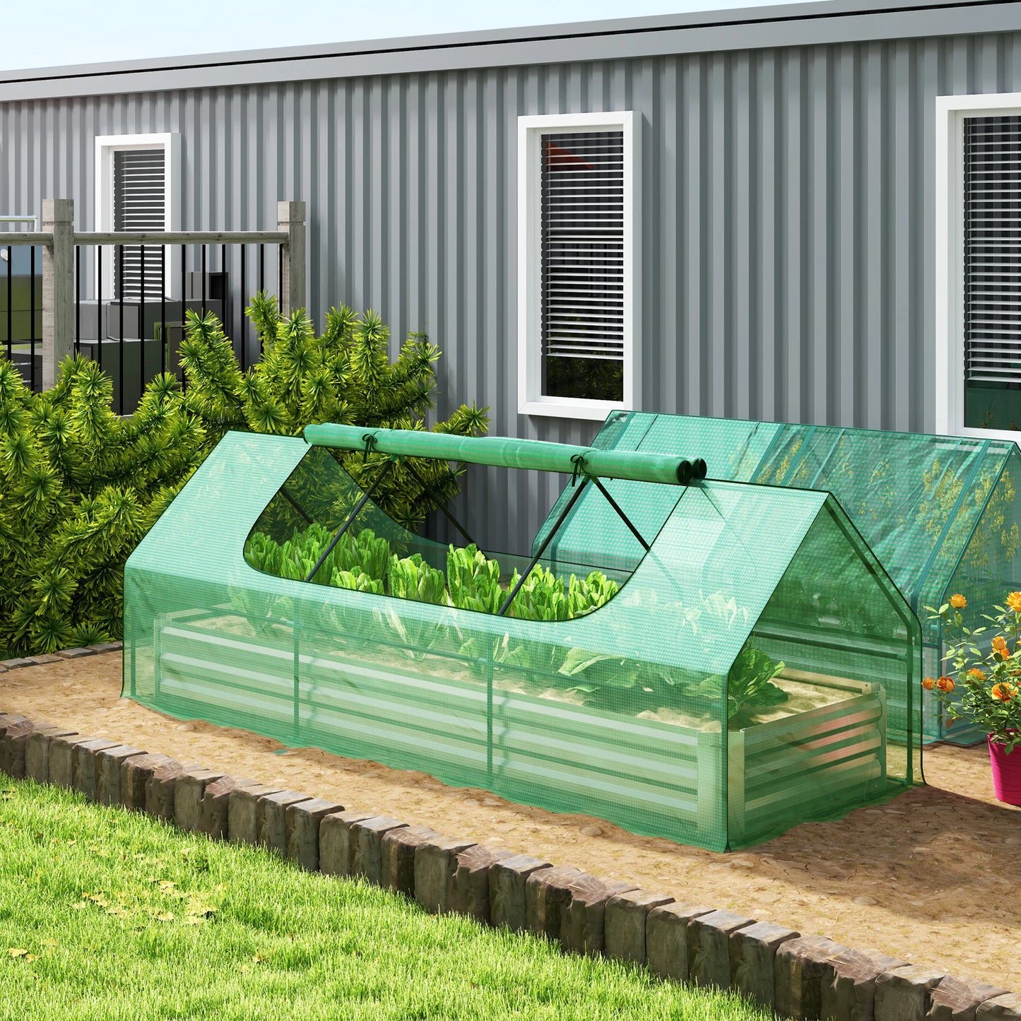 Galvanized Raised Garden Bed with Cover